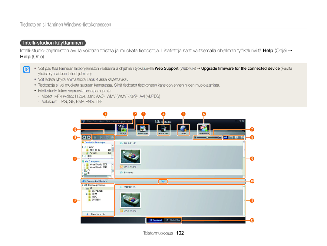 Samsung EC-DV300ZBPBE2, EC-DV300ZBPUE2, EC-DV300FBPUE2, EC-DV300FBPBE2, EC-DV300FBPRE2 manual Intelli-studion käyttäminen 