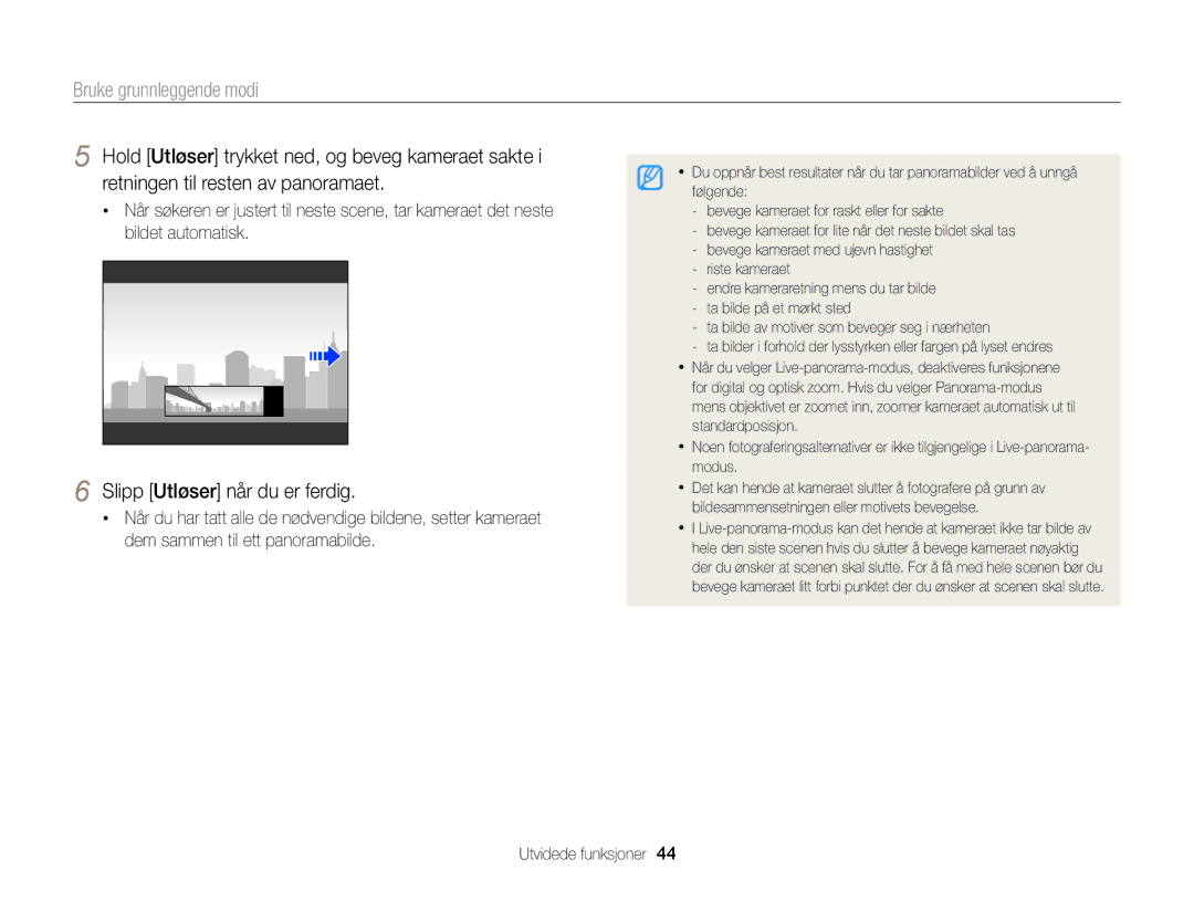 Samsung EC-DV300FBPBE2, EC-DV300ZBPUE2, EC-DV300ZBPBE2, EC-DV300FBPUE2, EC-DV300FBPRE2 manual Slipp Utløser når du er ferdig 