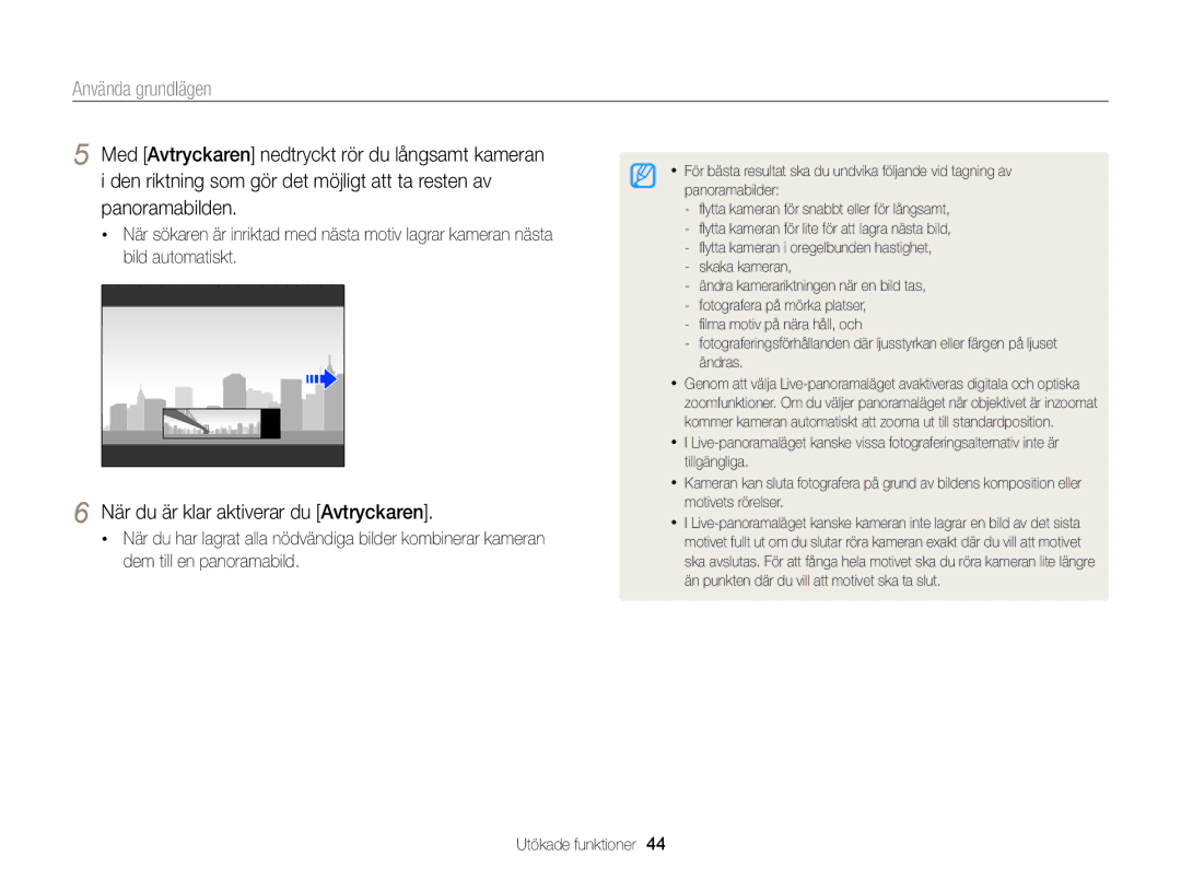 Samsung EC-DV300FBPBE2, EC-DV300ZBPUE2, EC-DV300ZBPBE2, EC-DV300FBPUE2 manual När du är klar aktiverar du Avtryckaren 