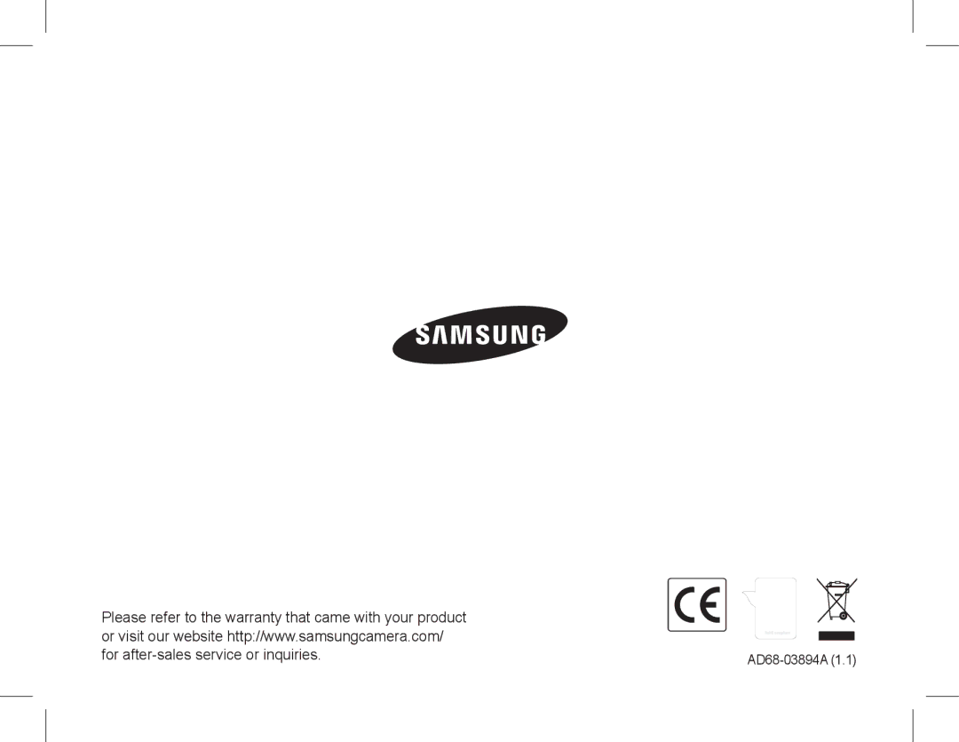 Samsung EC-ES10ZBBA/FR, EC-ES10ZWBA/FR, EC-ES10ZPBA/FR, EC-ES10ZSBA/FR, EC-ES10ZSBA/IT, EC-ES10ZBBA/IT manual AD68-03894A 