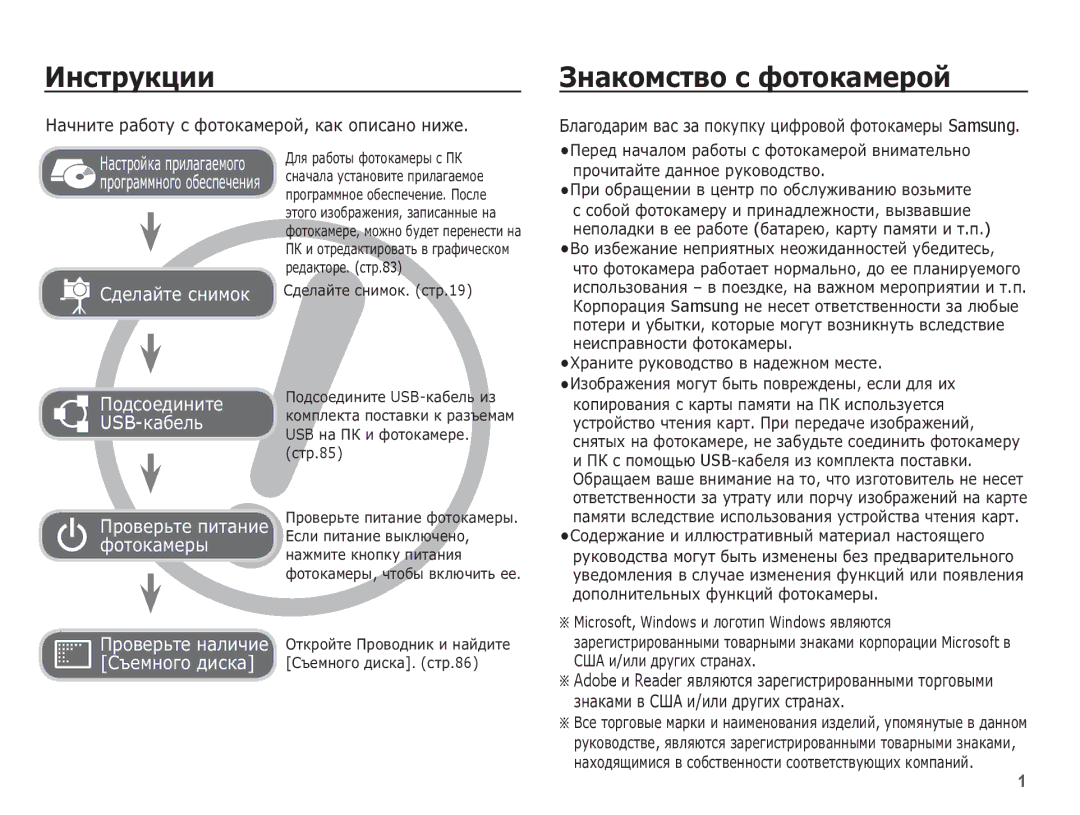 Samsung EC-ES10ZWBA/RU manual ǰȕșȚȘțȒȞȐȐ, ǮȕȈȒȖȔșȚȊȖ ș ȜȖȚȖȒȈȔȍȘȖȑ, ǴȈȟȕȐȚȍ ȘȈȉȖȚț ș ȜȖȚȖȒȈȔȍȘȖȑ, ȒȈȒ ȖȗȐșȈȕȖ ȕȐȎȍ 