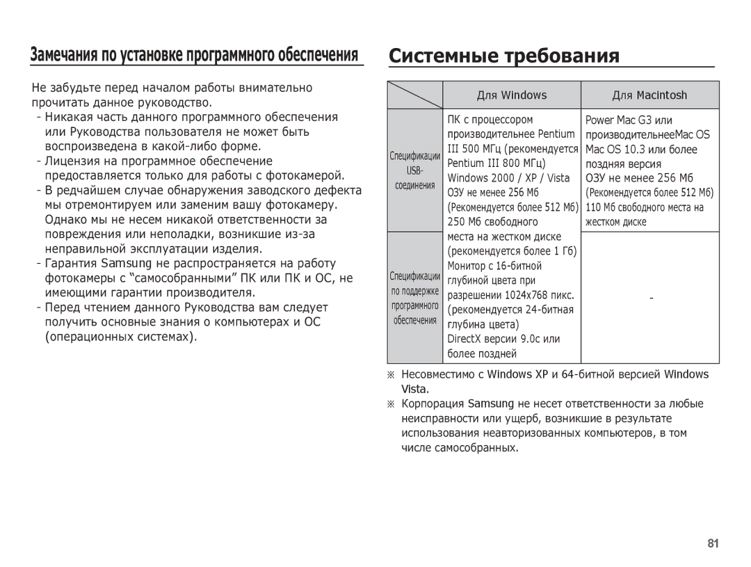 Samsung EC-ES10ZWBA/RU manual ǸȐșȚȍȔȕȣȍ ȚȘȍȉȖȊȈȕȐȧ, Ǭȓȧ Windows Ǭȓȧ Macintosh, Power Mac G3 ȐȓȐ, Pentium III 800 ǴǫȞ 