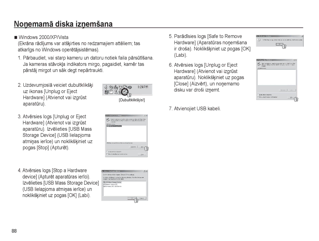 Samsung EC-ES10ZSBA/RU, EC-ES10ZBBA/RU manual NoƼemamƗ diska izƼemšana 