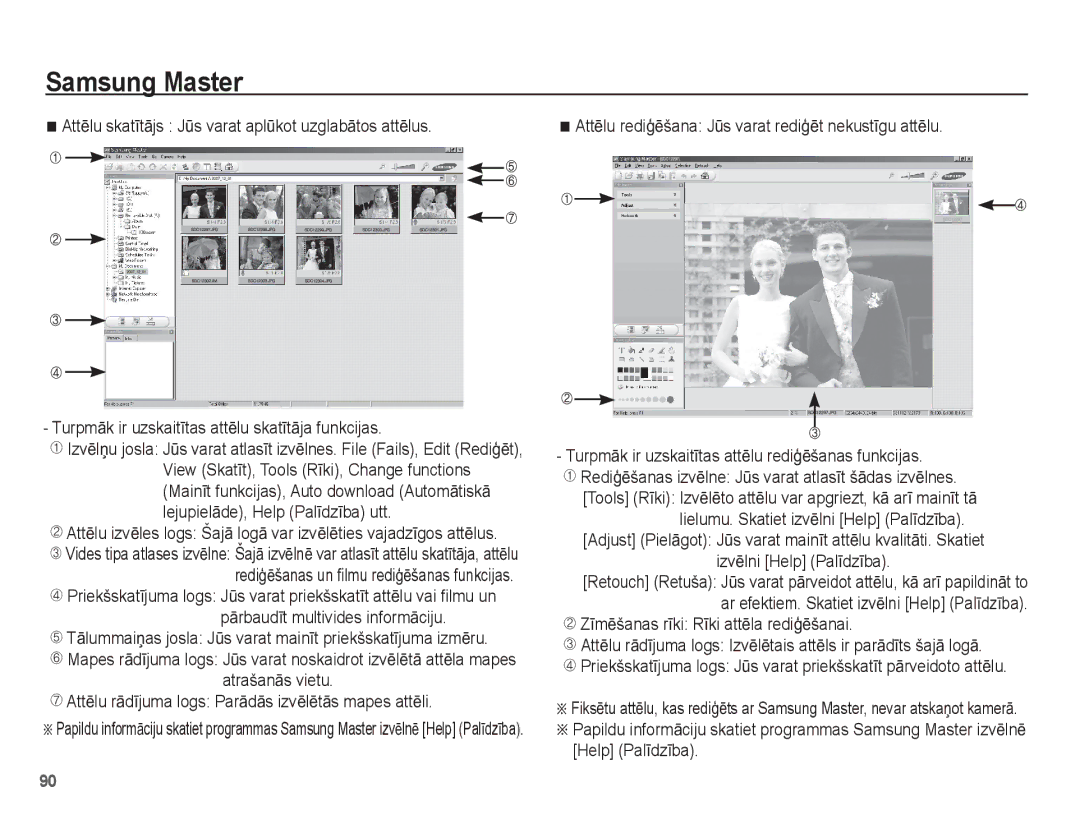 Samsung EC-ES10ZSBA/RU manual LejupielƗde, Help PalƯdzƯba utt, TƗlummaiƼas josla Jǌs varat mainƯt priekšskatƯjuma izmƝru 