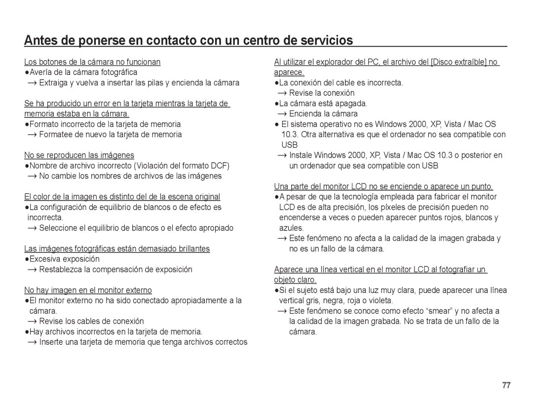 Samsung EC-ES10ZWBA/ZA, EC-ES10ZPBA/E1, EC-ES10ZSBA/ZA manual Extraiga y vuelva a insertar las pilas y encienda la cámara 