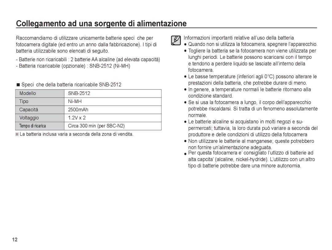 Samsung EC-ES10ZBBA/IT, EC-ES10ZSBA/IT manual Collegamento ad una sorgente di alimentazione 