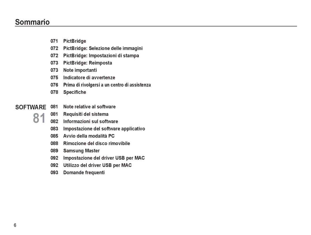 Samsung EC-ES10ZBBA/IT, EC-ES10ZSBA/IT manual Software 