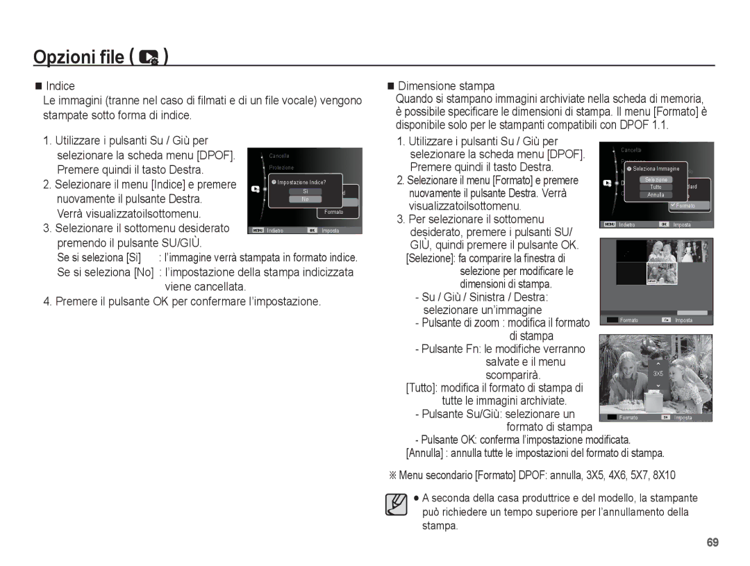 Samsung EC-ES10ZSBA/IT manual Nuovamente il pulsante Destra, Verrà visualizzatoilsottomenu, Premendo il pulsante SU/GIÙ 