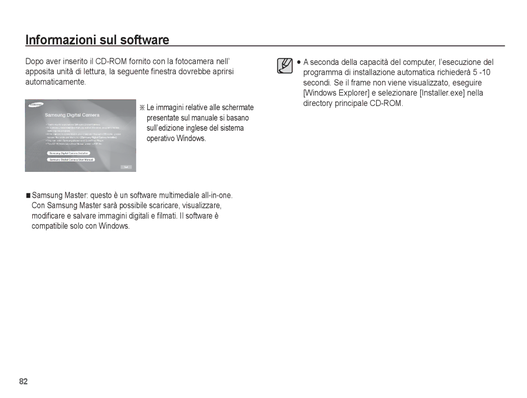 Samsung EC-ES10ZBBA/IT, EC-ES10ZSBA/IT manual Informazioni sul software 