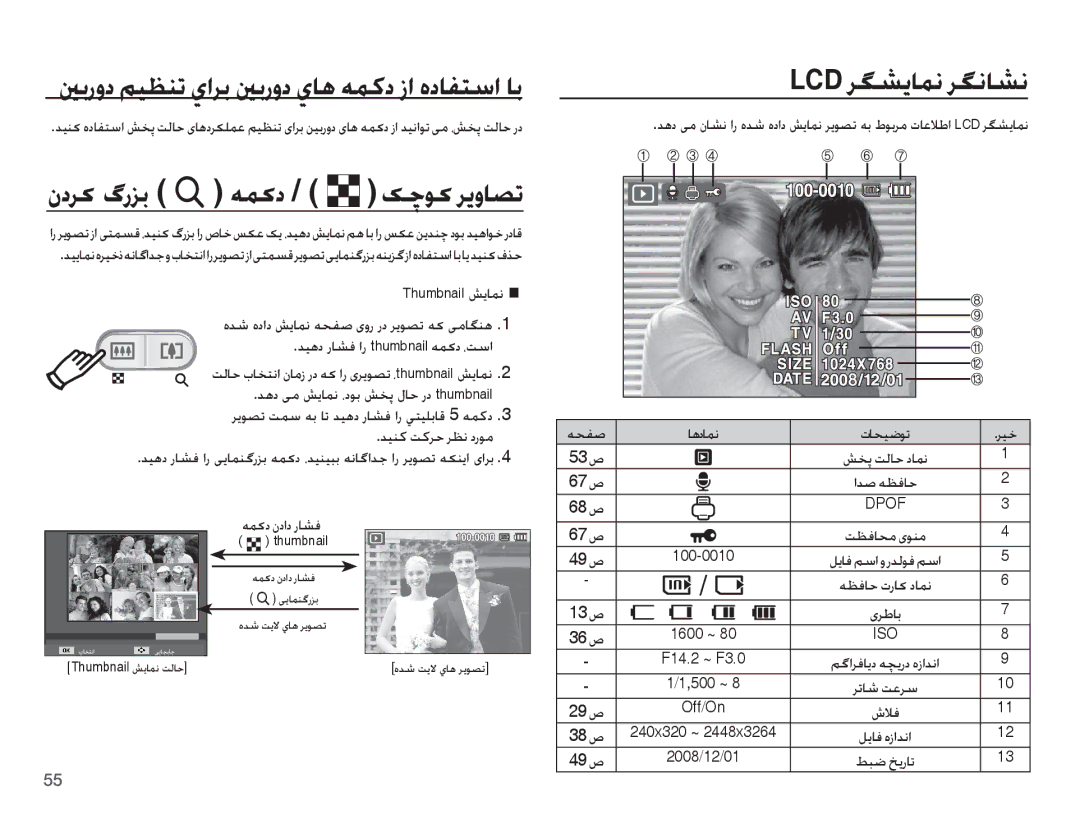 Samsung EC-ES10ZPDA/AE manual LCD ǍǦƪɭƾƵſ ǍǦſƾƪſ, ȴȢǍɨ ɆȤǎŮ í ǝƵɨȢ / º ɧǩǞɨ Ǎɭȶƾƫů, ǊǥƀȢ Ȥƾƪź ȚȤ thumbnail ǝƵɨȢ ȆǁŴȚ 