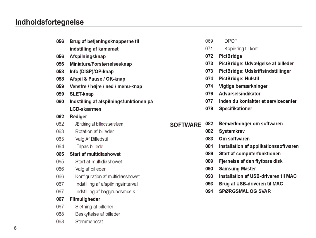 Samsung EC-ES15ZPBA/E2, EC-ES15ZBBA/E2, EC-ES15ZWBA/E2, EC-ES15ZSBA/E2 manual 094 Spørgsmål OG Svar 