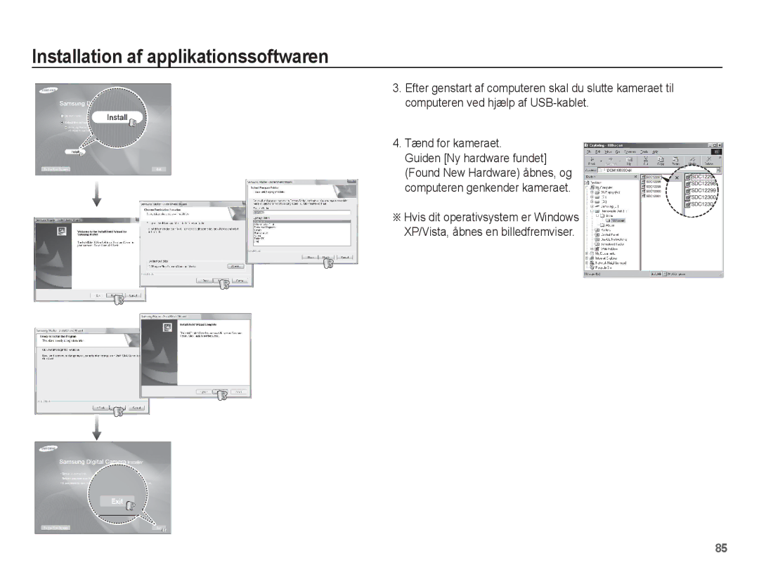 Samsung EC-ES15ZSBA/E2, EC-ES15ZBBA/E2, EC-ES15ZWBA/E2, EC-ES15ZPBA/E2 manual Tænd for kameraet 