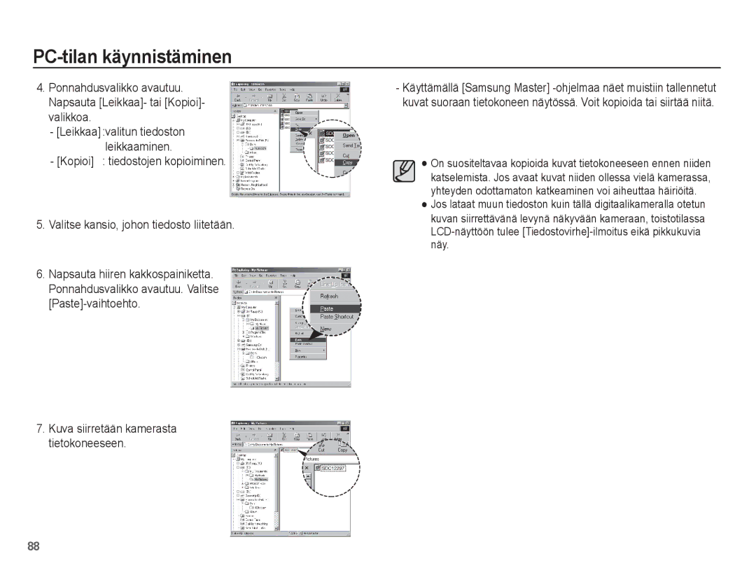 Samsung EC-ES15ZWBA/E2, EC-ES15ZBBA/E2, EC-ES15ZSBA/E2, EC-ES15ZPBA/E2 manual Leikkaa valitun tiedoston leikkaaminen 