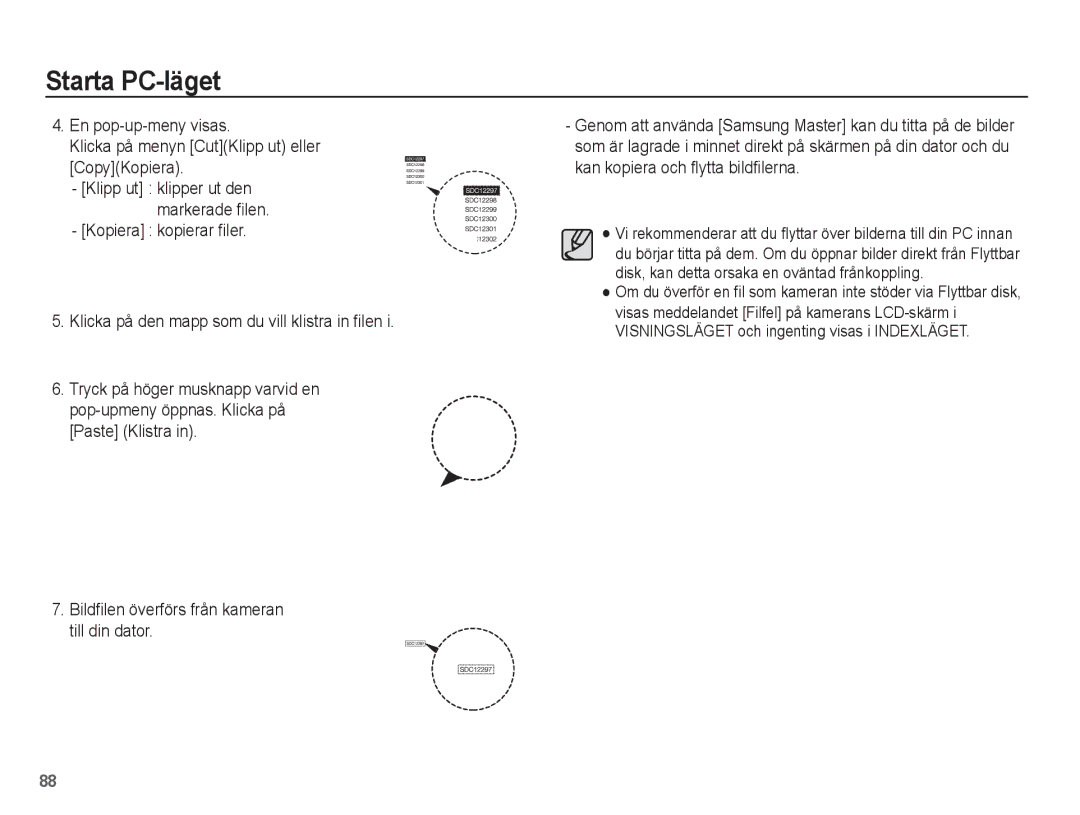 Samsung EC-ES15ZWBA/E2, EC-ES15ZBBA/E2, EC-ES15ZSBA/E2, EC-ES15ZPBA/E2 manual Klipp ut klipper ut den markerade filen 