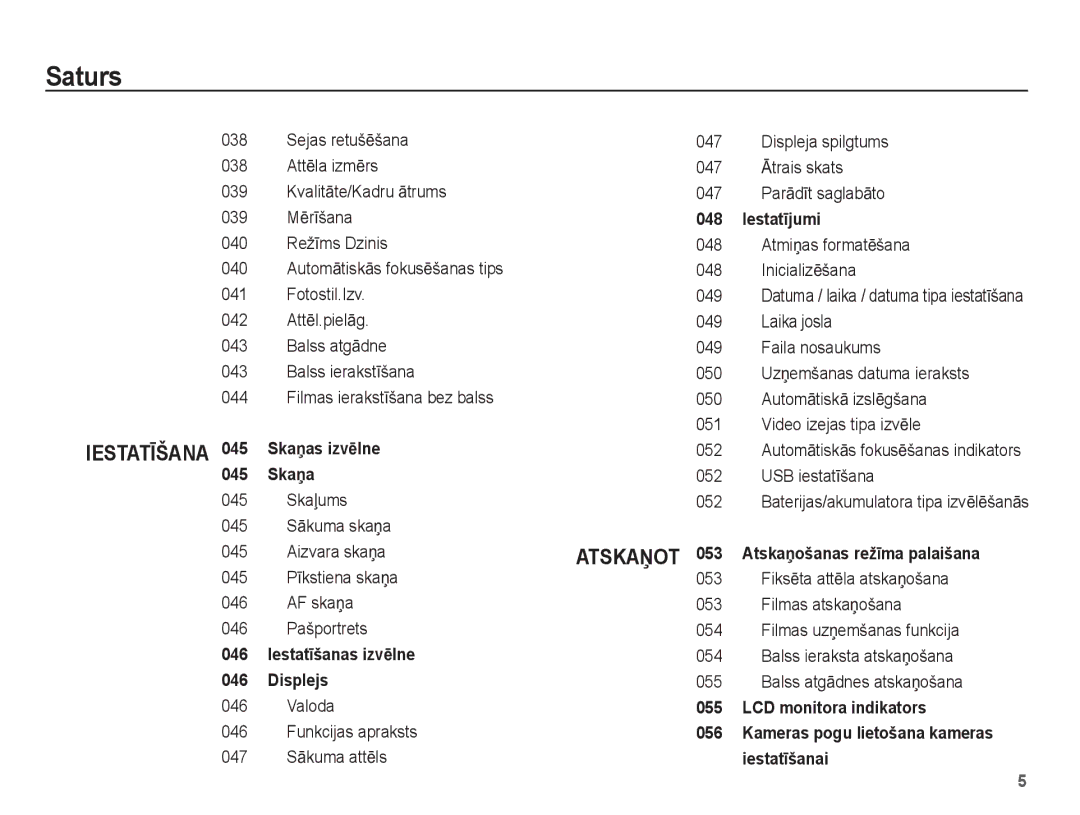 Samsung EC-ES15ZBBA/RU, EC-ES15ZSBA/RU manual AtmiƼas formatƝšana InicializƝšana, Datuma / laika / datuma tipa iestatƯšana 