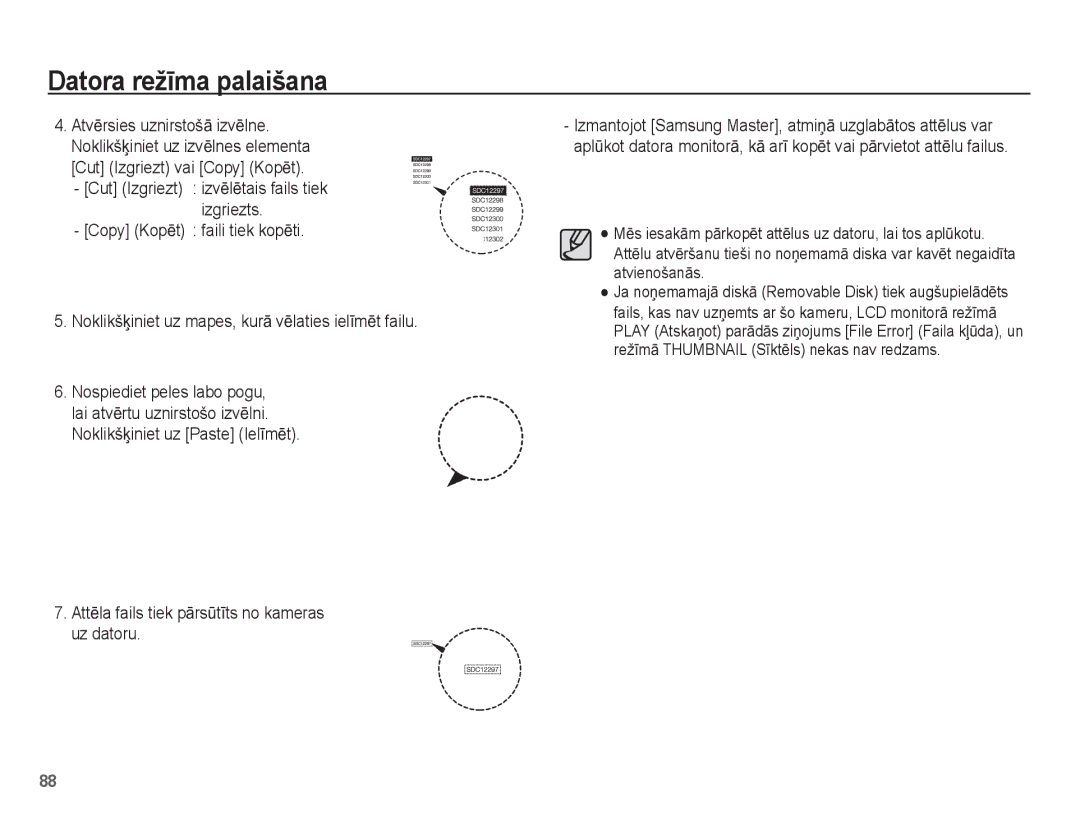 Samsung EC-ES15ZSBA/RU, EC-ES15ZBBA/RU manual AttƝla fails tiek pƗrsǌtƯts no kameras uz datoru 