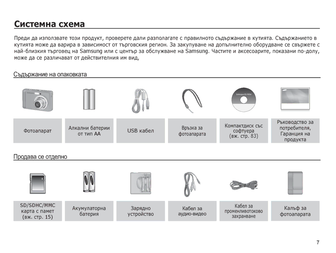 Samsung EC-ES15ZBBA/E3, EC-ES15ZBBA/RU, EC-ES15ZWBA/E3 manual ǸȐșȚȍȔȕȈ șȝȍȔȈ, Ɋɴɞɴɪɠɚɧɢɟ ɧɚ ɨɩɚɤɨɜɤɚɬɚ, Ɉɪɨɞɚɜɚ ɫɟ ɨɬɞɟɥɧɨ 