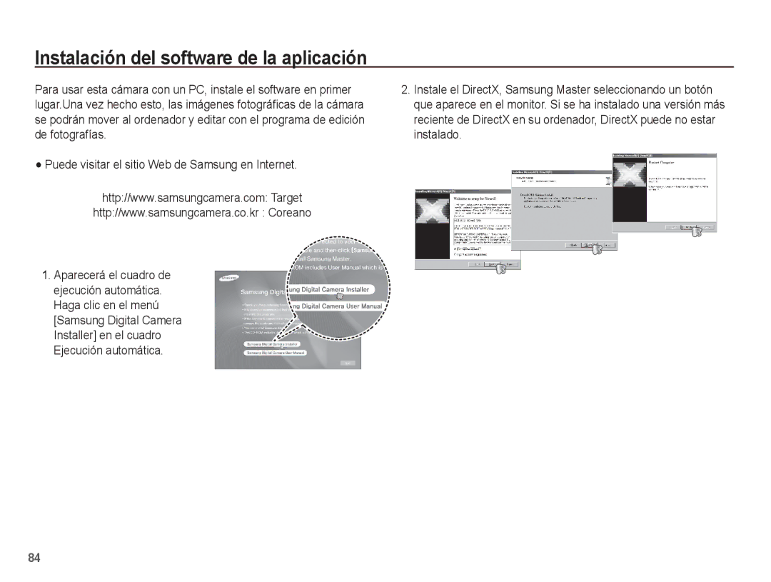 Samsung EC-ES15ZPBA/AR, EC-ES15ZSBA/E1, EC-ES15ZPBA/E1, EC-ES15ZBBA/E1 manual Instalación del software de la aplicación 