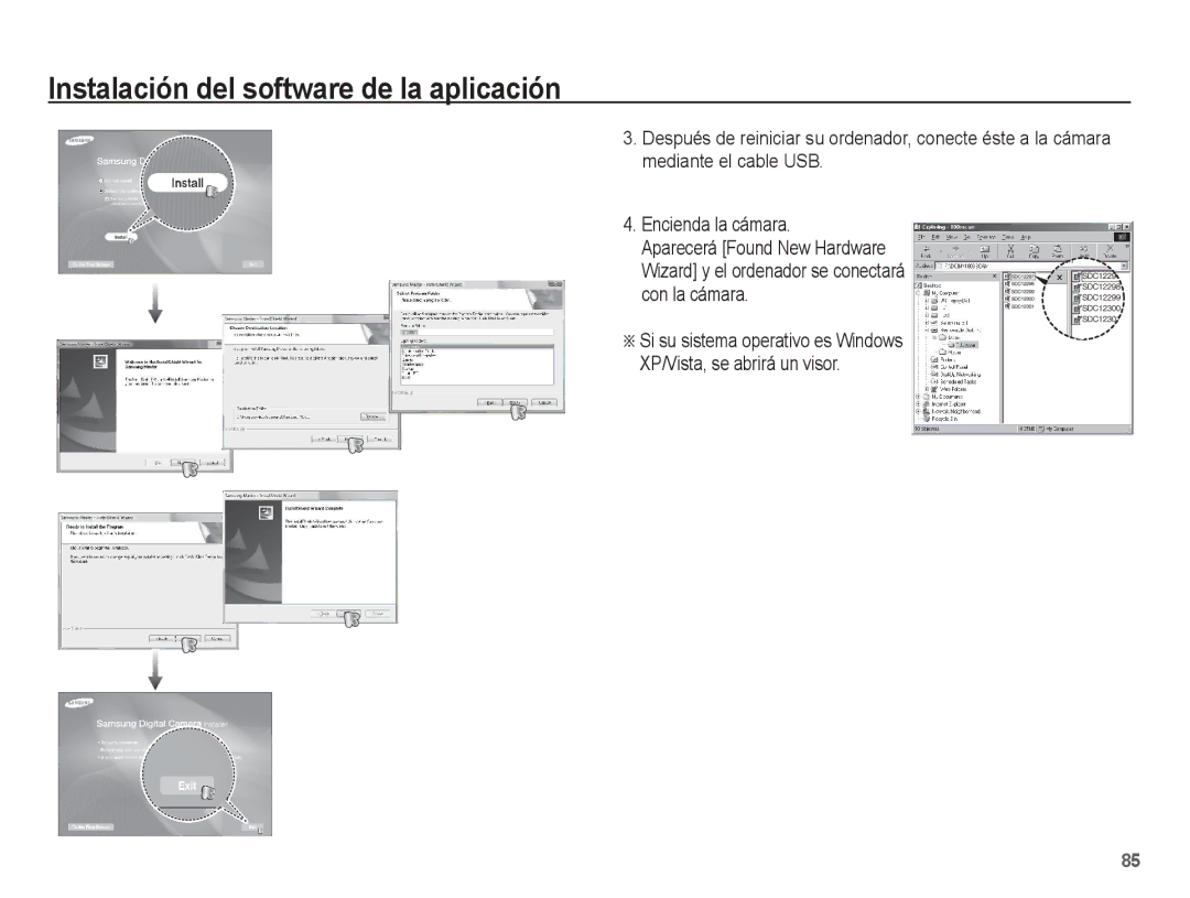 Samsung EC-ES15ZSBA/E1, EC-ES15ZPBA/AR, EC-ES15ZPBA/E1, EC-ES15ZBBA/E1 manual Instalación del software de la aplicación 