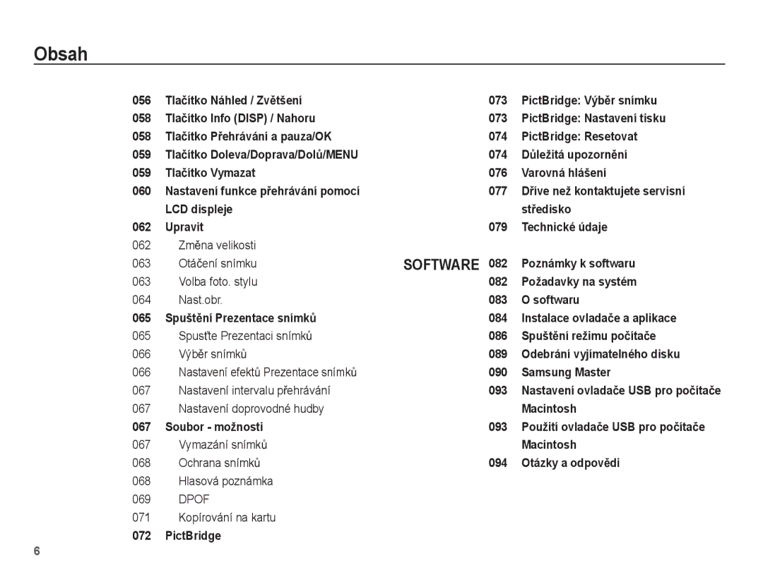 Samsung EC-ES15ZPBA/AR, EC-ES15ZWBA/E3, EC-ES15ZSBA/E3, EC-ES15ZBBA/E3, EC-ES15ZPBA/E3, EC-ES15ZBBA/AR manual Soubor možnosti 