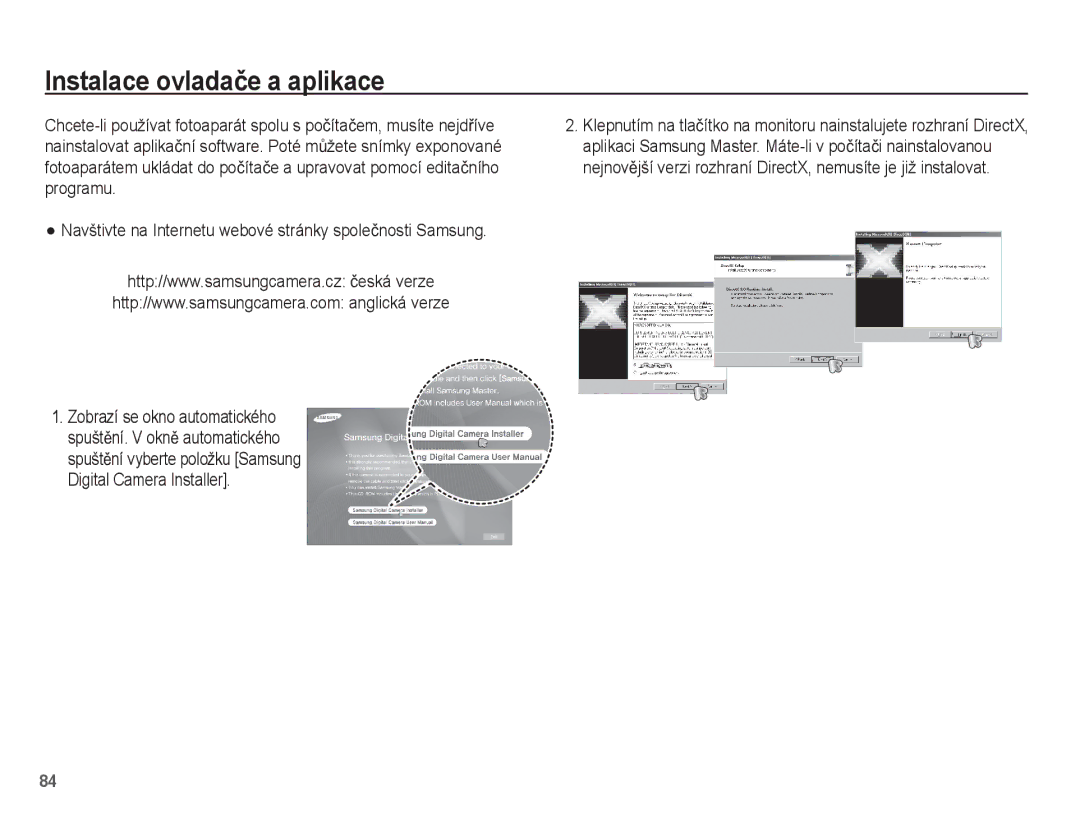 Samsung EC-ES15ZWBA/E3, EC-ES15ZPBA/AR, EC-ES15ZSBA/E3, EC-ES15ZBBA/E3, EC-ES15ZPBA/E3 manual Instalace ovladaþe a aplikace 