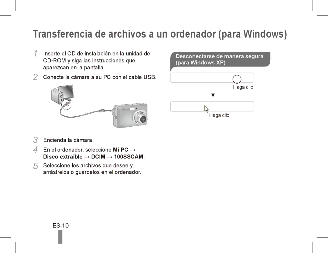 Samsung EC-ES15ZPBA/RU, EC-ES15ZPBA/FR, EC-ES15ZWBA/FR, EC-ES15ZSBA/FR, EC-ES15ZBBA/FR, EC-ES15ZWBA/IT ES-10, Para Windows XP 