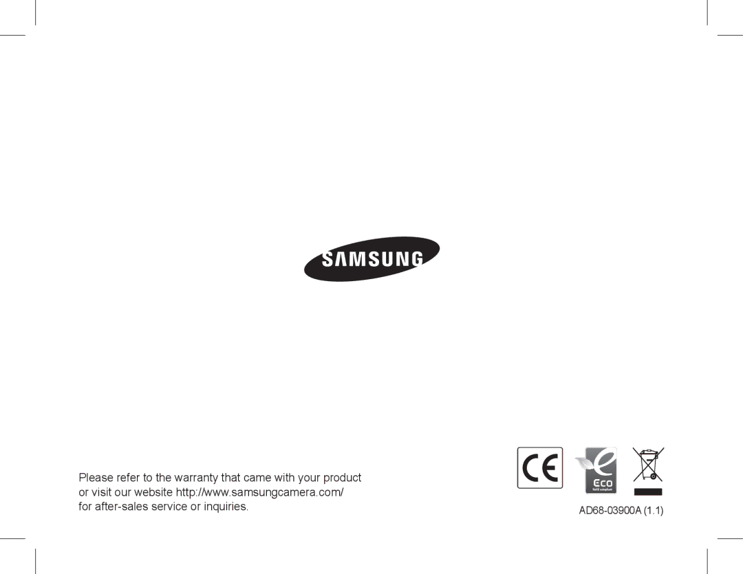 Samsung EC-ES15ZBBA/E3, EC-ES15ZPBA/FR, EC-ES15ZWBA/FR, EC-ES15ZSBA/FR, EC-ES15ZBBA/FR, EC-ES15ZWBA/IT manual AD68-03900A 