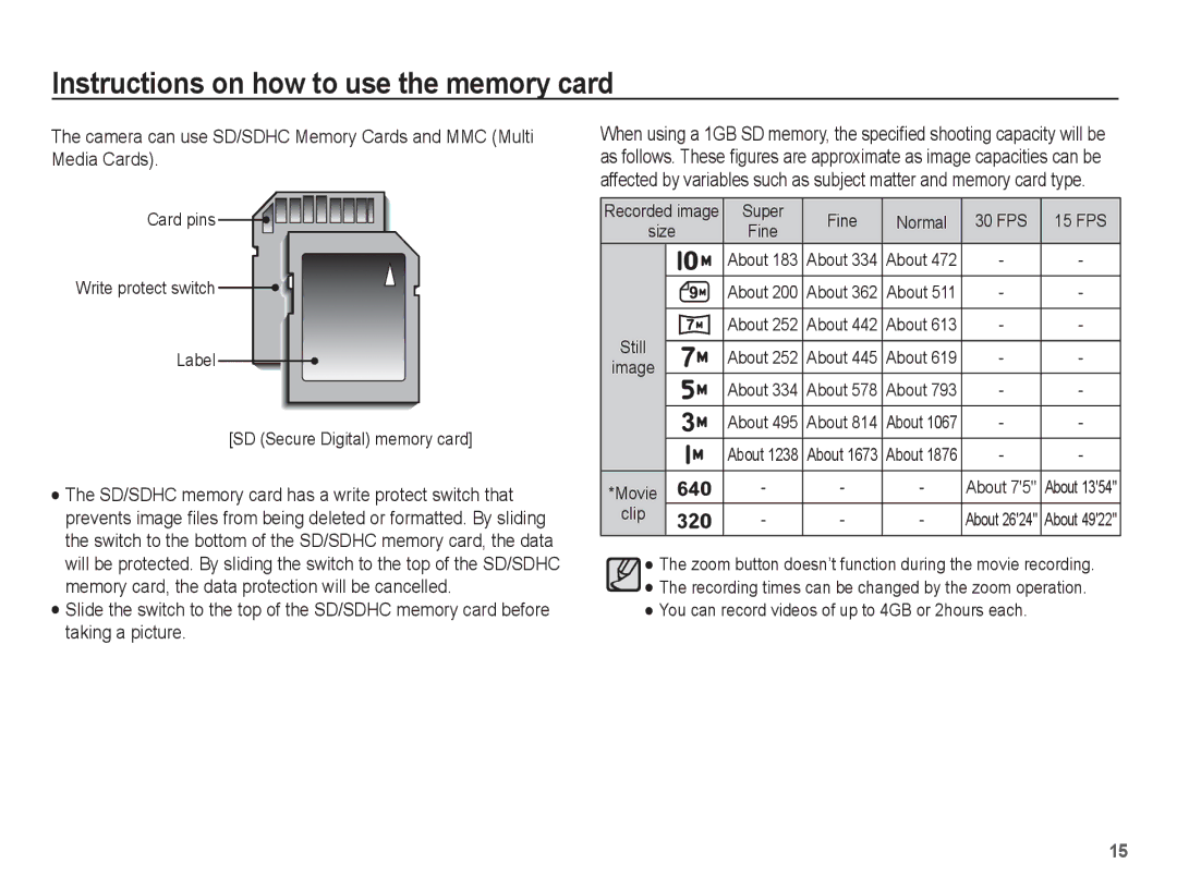 Samsung EC-ES15ZSBA/ME, EC-ES15ZPBA/FR, EC-ES15ZWBA/FR, EC-ES15ZSBA/FR, EC-ES15ZBBA/FR, EC-ES15ZWBA/IT, EC-ES15ZPBA/IT Clip 