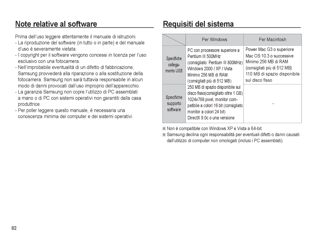 Samsung EC-ES15ZBBA/IT, EC-ES15ZWBA/IT, EC-ES15ZPBA/IT, EC-ES15ZSBA/IT manual Requisiti del sistema 