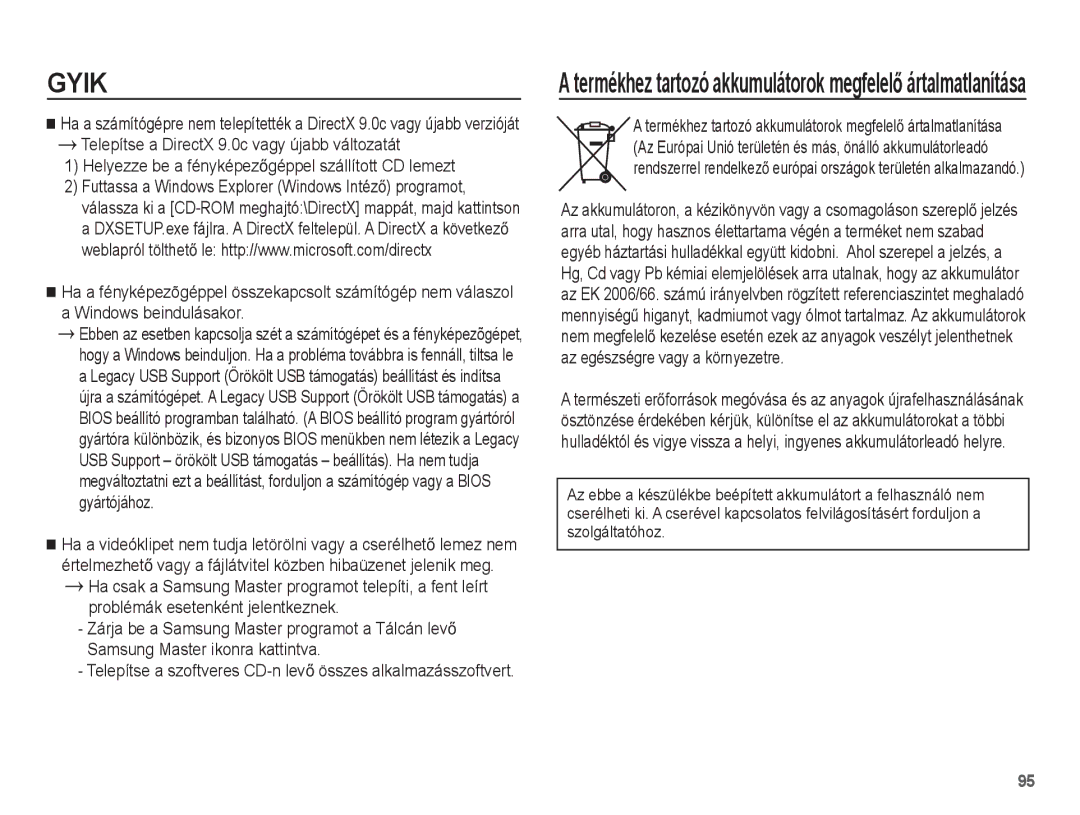 Samsung EC-ES15ZBBA/E1, EC-ES15ZWBA/IT, EC-ES15ZSBA/IT manual Telepítse a szoftveres CD-n levĘ összes alkalmazásszoftvert 