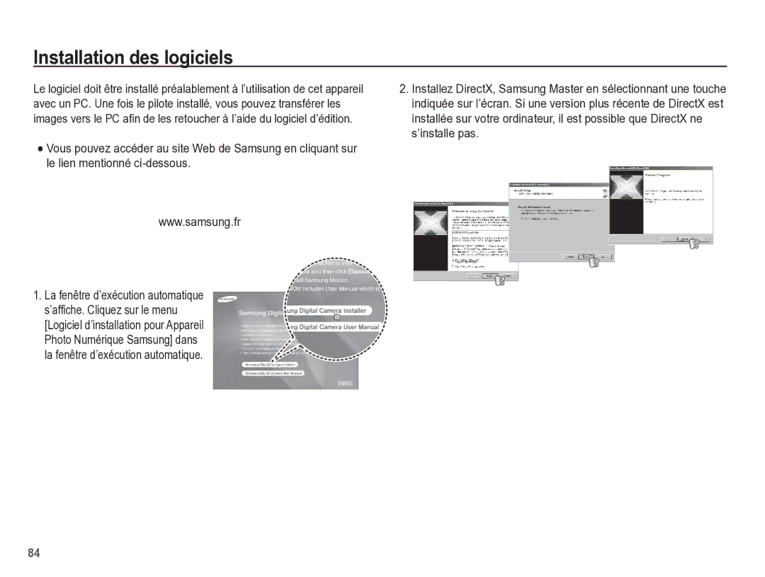 Samsung EC-ES17ZZBABE1 manual Installation des logiciels 