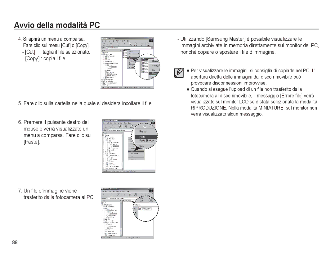 Samsung EC-ES17ZZBABIT, EC-ES17ZZBASIT manual Un file d’immagine viene trasferito dalla fotocamera al PC 