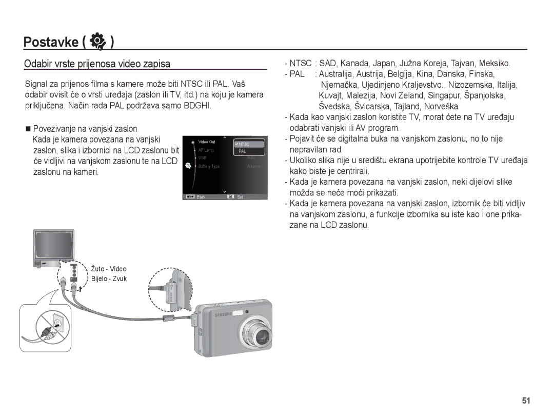 Samsung EC-ES17ZZBAWE3, EC-ES17ZZBASE3, EC-ES17ZZBABE3, EC-ES17ZZBAPE3 manual Odabir vrste prijenosa video zapisa 