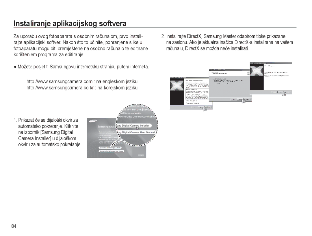 Samsung EC-ES17ZZBASE3, EC-ES17ZZBAWE3, EC-ES17ZZBABE3 Instaliranje aplikacijskog softvera, Okviru za automatsko pokretanje 