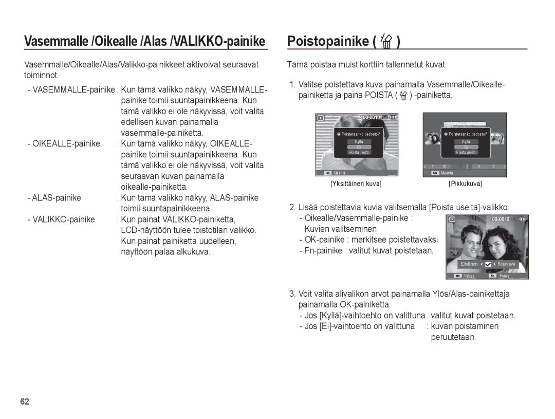 Samsung EC-ES20ZZBAWE2, EC-ES20ZZBABE2, EC-ES20ZZBASE2, EC-ES20ZZBAPE2 manual Poistopainike Õ 