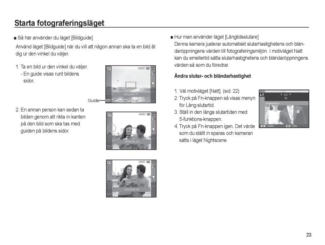 Samsung EC-ES20ZZBABE2, EC-ES20ZZBASE2, EC-ES20ZZBAPE2, EC-ES20ZZBAWE2 manual En guide visas runt bildens sidor 