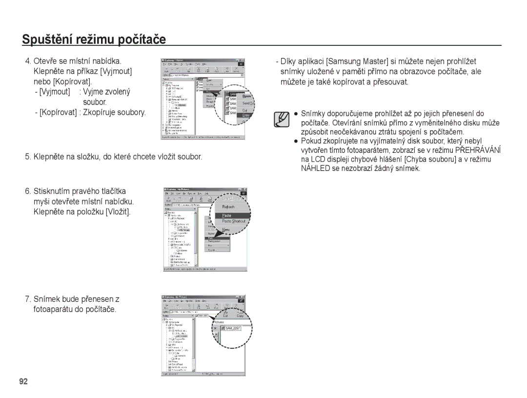 Samsung EC-ES20ZZBASE3, EC-ES20ZZBAPE3, EC-ES20ZZBABE3, EC-ES20ZZBAWE3 manual Vyjmout Vyjme zvolený soubor 