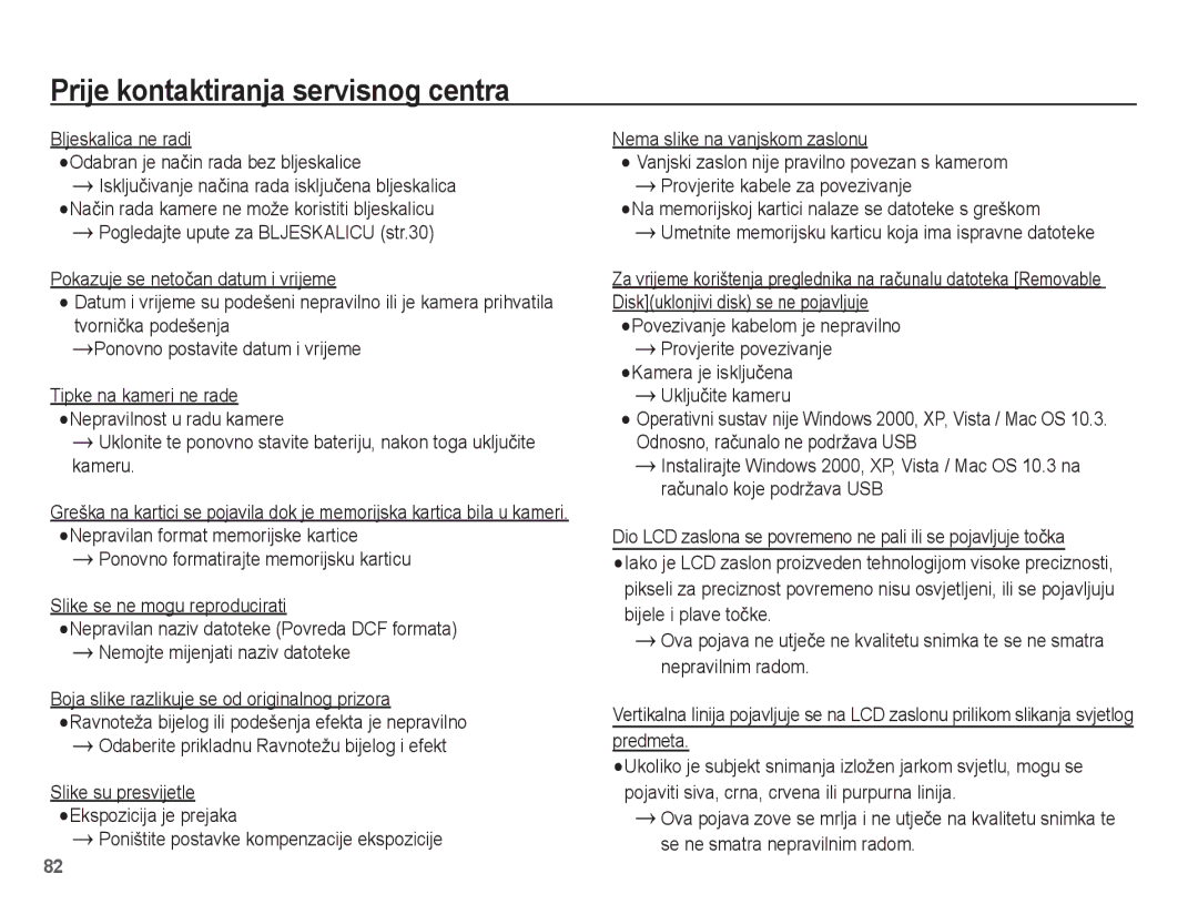 Samsung EC-ES20ZZBAWE3 manual Odaberite prikladnu Ravnotežu bijelog i efekt, Slike su presvijetle Ekspozicija je prejaka 