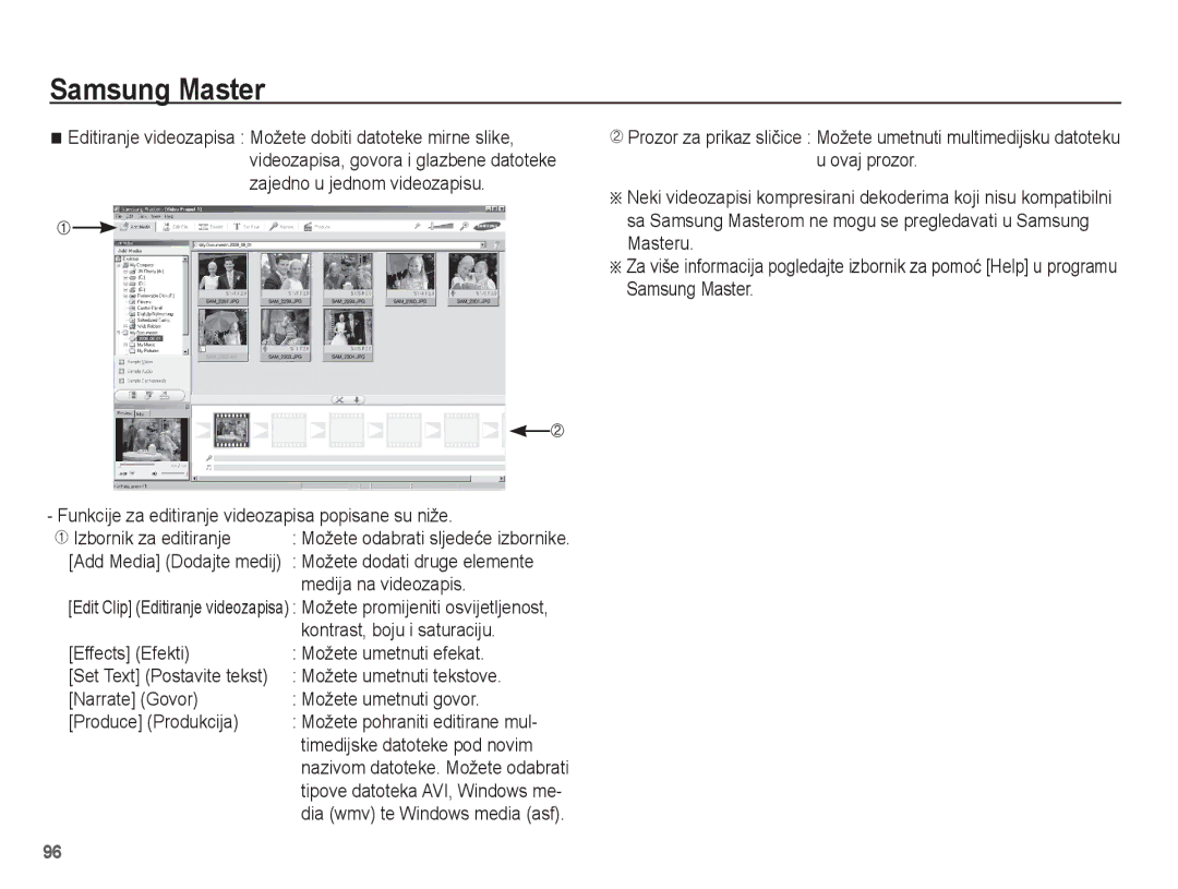 Samsung EC-ES20ZZBASE3 manual Medija na videozapis, Kontrast, boju i saturaciju, Effects Efekti Možete umetnuti efekat 