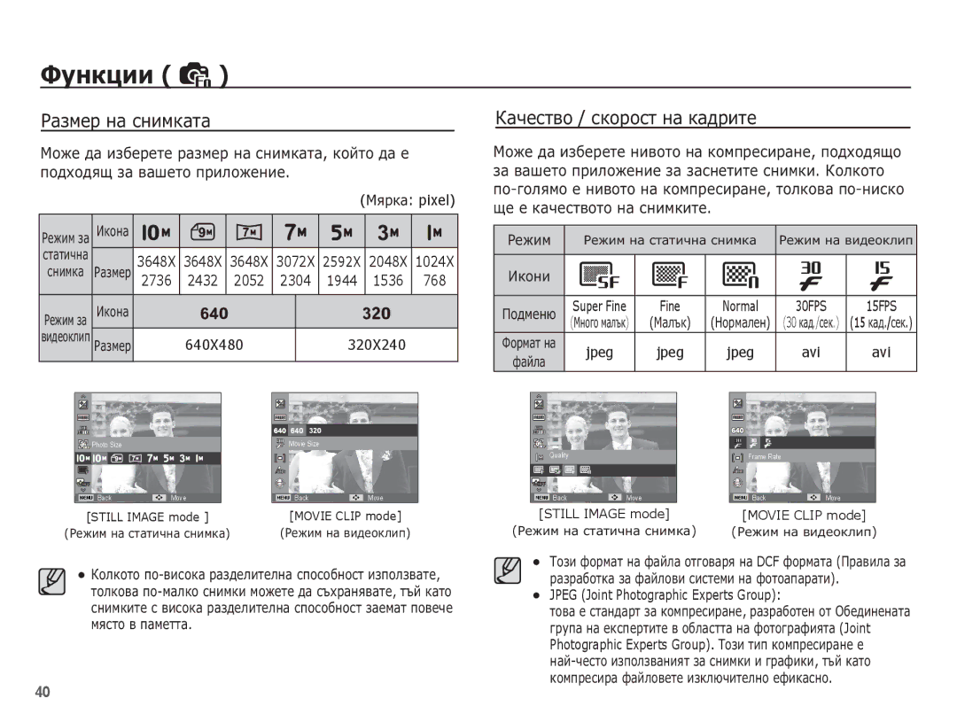 Samsung EC-ES20ZZBABE3, EC-ES20ZZBAPE3, EC-ES20ZZBASE3 manual ǸȈȏȔȍȘ ȕȈ șȕȐȔȒȈȚȈ, ǱȈȟȍșȚȊȖ / șȒȖȘȖșȚ ȕȈ ȒȈȌȘȐȚȍ 