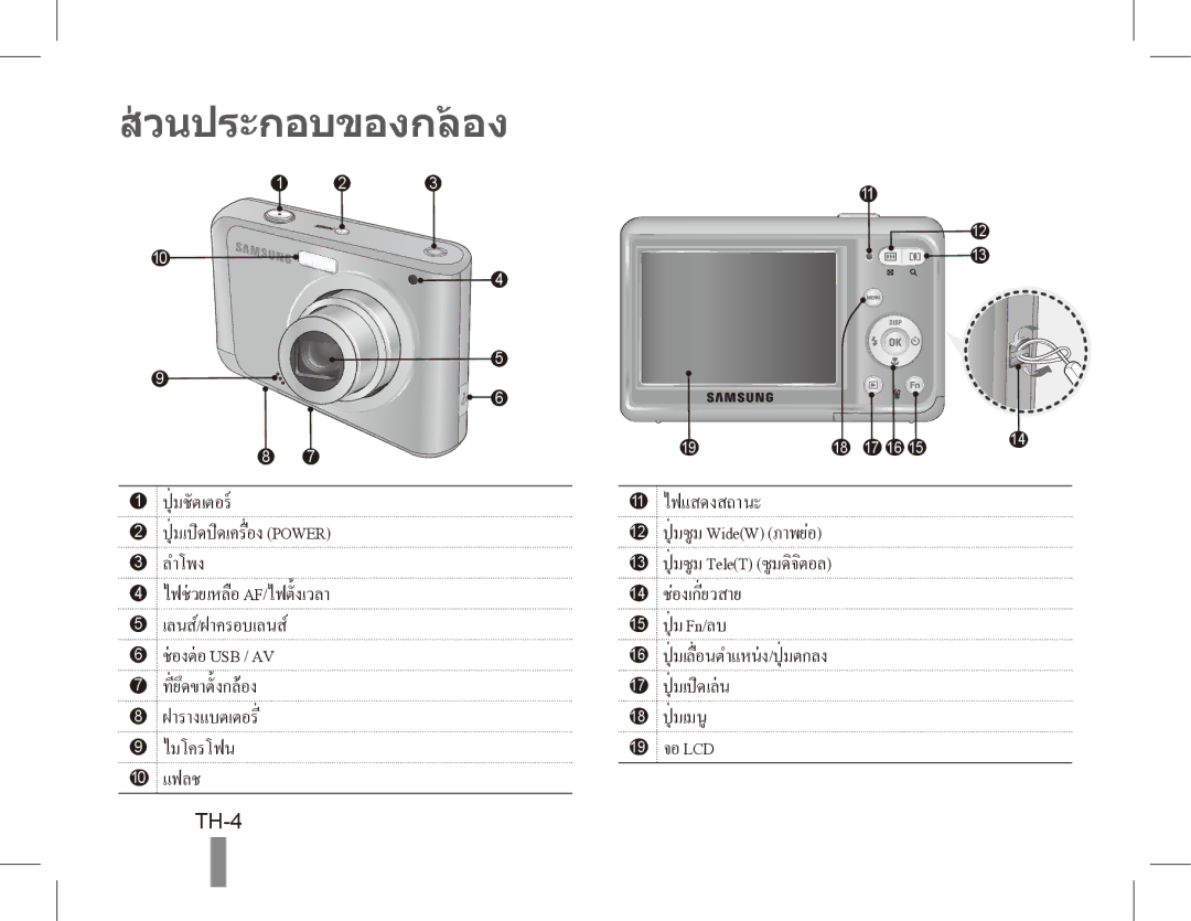 Samsung EC-ES20ZZBAWE2, EC-ES20ZZBASFR, EC-ES20ZZBABE1, EC-ES20ZZBABFR, EC-ES20ZZBAWIT, EC-ES20ZZBAPIT วนประกอบของกลอง, TH-4 