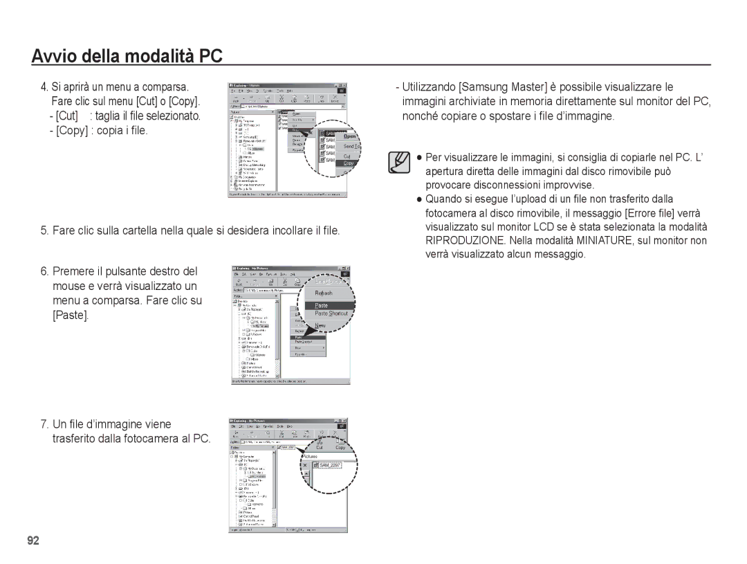 Samsung EC-ES20ZZBAPIT, EC-ES20ZZBAWIT, EC-ES20ZZBASIT manual Un file d’immagine viene trasferito dalla fotocamera al PC 