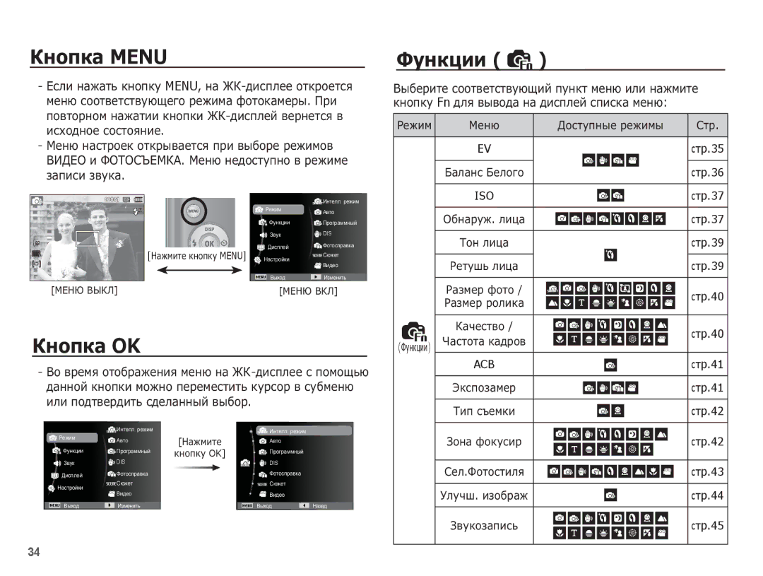 Samsung EC-ES20ZZBAPRU, EC-ES20ZZBAWRU ǱȕȖȗȒȈ Menu, ǱȕȖȗȒȈ OK, ǼțȕȒȞȐȐ, ǪȣȉȍȘȐȚȍ șȖȖȚȊȍȚșȚȊțȦȡȐȑ ȗțȕȒȚ ȔȍȕȦ ȐȓȐ ȕȈȎȔȐȚȍ 