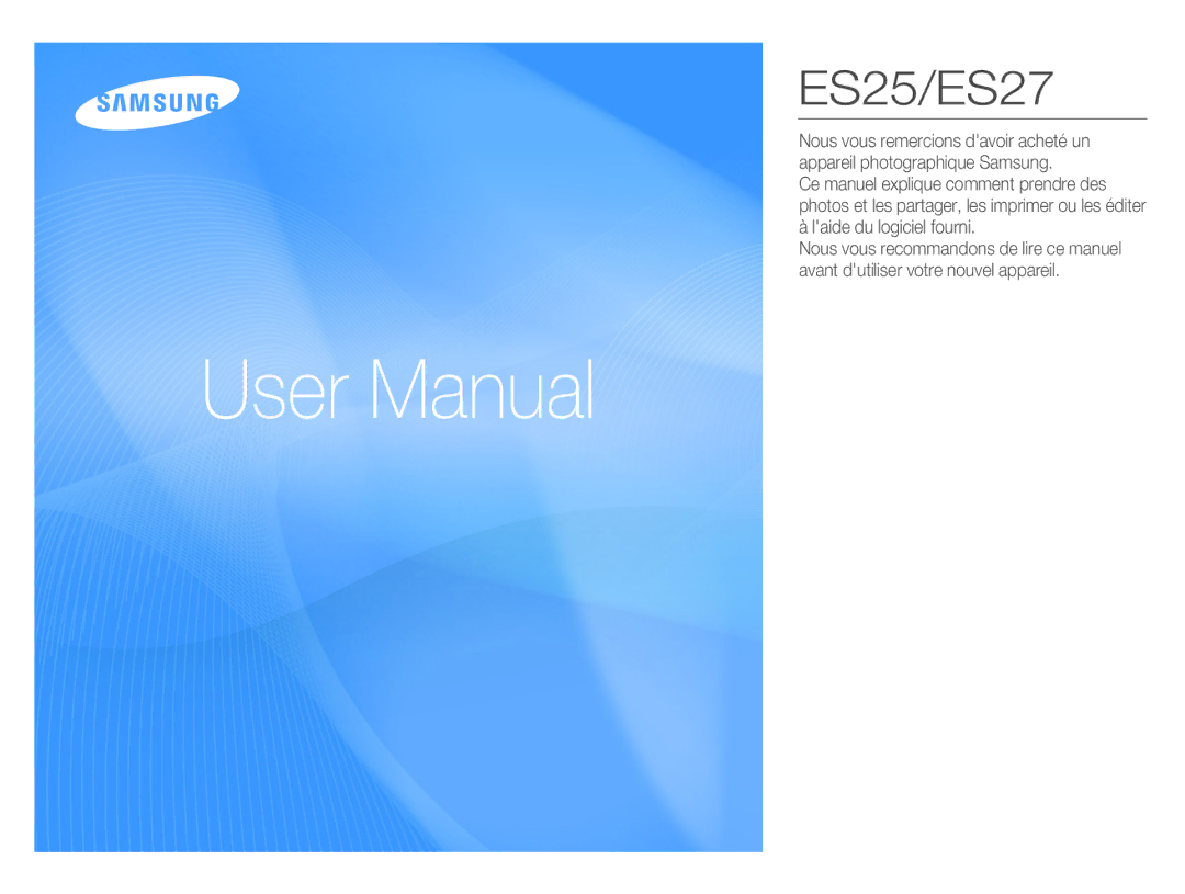 Samsung EC-ES25ZZBASGB, EC-ES25ZZBABE1, EC-ES27ZZBABE1, EC-ES25ZZBABGB manual ES25/ES27 