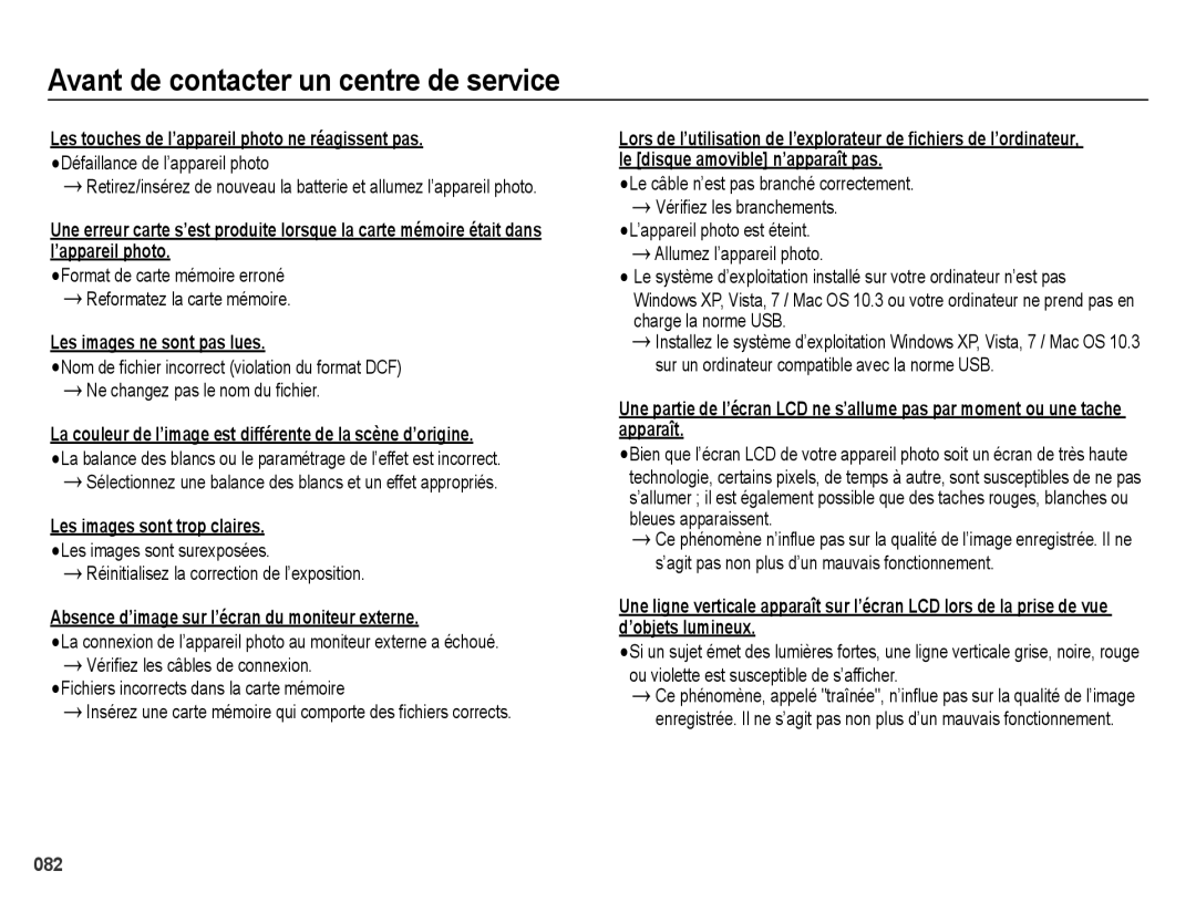 Samsung EC-ES25ZZBABGB, EC-ES25ZZBABE1, EC-ES25ZZBASGB manual Format de carte mémoire erroné Reformatez la carte mémoire 