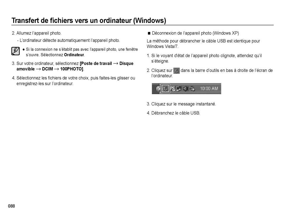 Samsung EC-ES25ZZBASGB, EC-ES25ZZBABE1, EC-ES27ZZBABE1, EC-ES25ZZBABGB Dans la barre d’outils en bas à droite de l’écran de 