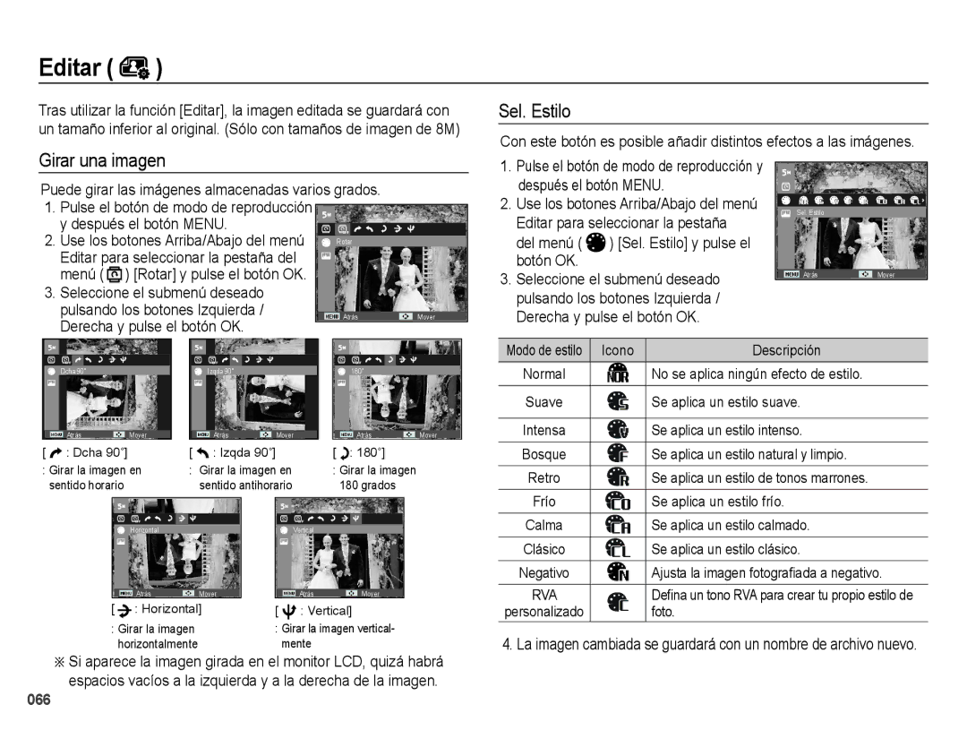 Samsung EC-ES25ZZBABE1 manual Girar una imagen, Puede girar las imágenes almacenadas varios grados, Después el botón Menu 