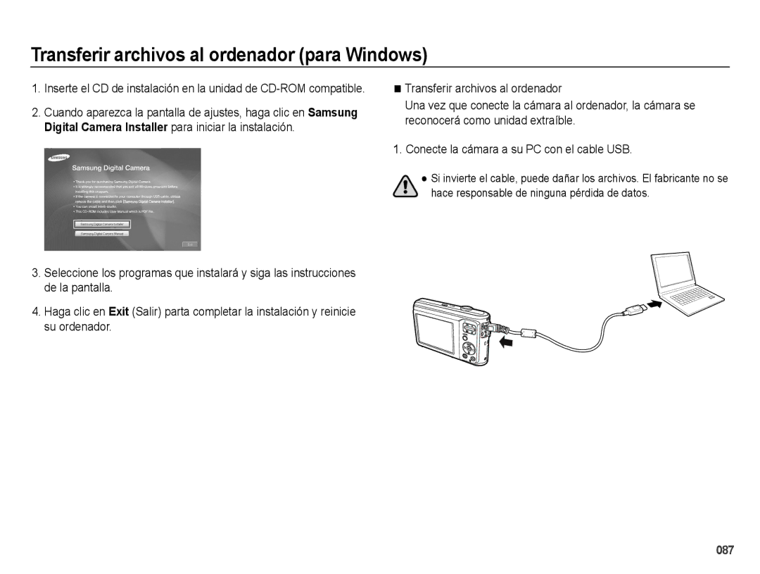 Samsung EC-ES25ZZBABE1 manual 087 