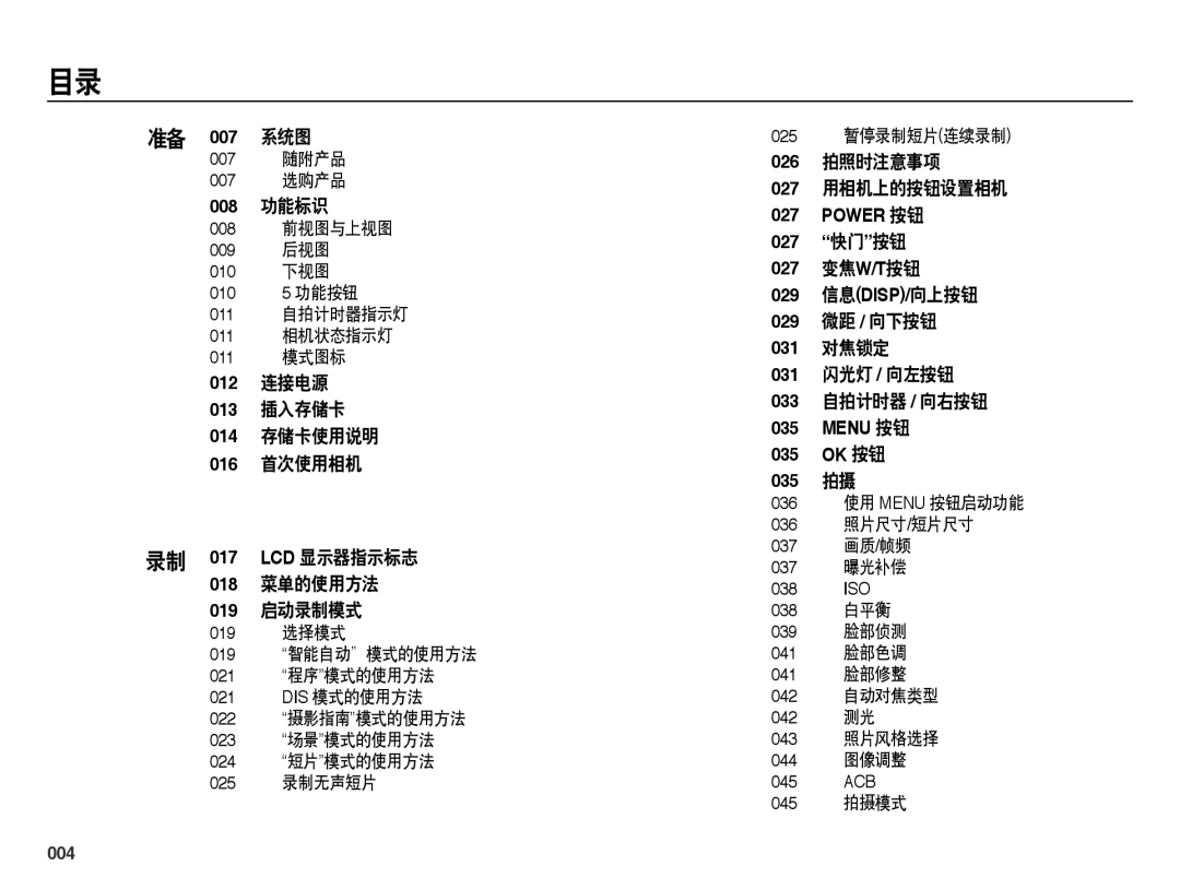 Samsung EC-ES25ZZBABE2, EC-ES25ZZBABE3, EC-ES25ZZBARE3, EC-ES25ZZBALE3, EC-ES25ZZBASE3, EC-ES25ZZBASE2, EC-ES25ZZBARE2 manual 004 