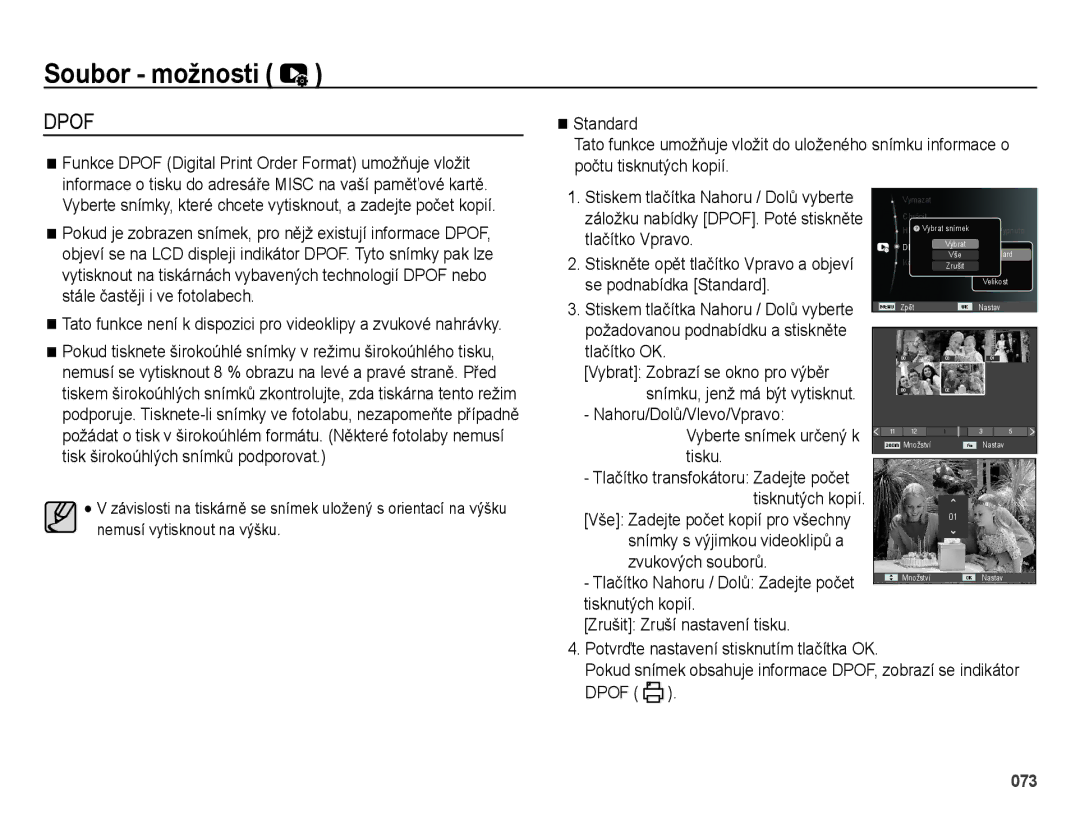 Samsung EC-ES25ZZBASE3, EC-ES25ZZBABE3, EC-ES25ZZBARE3 manual Dpof 